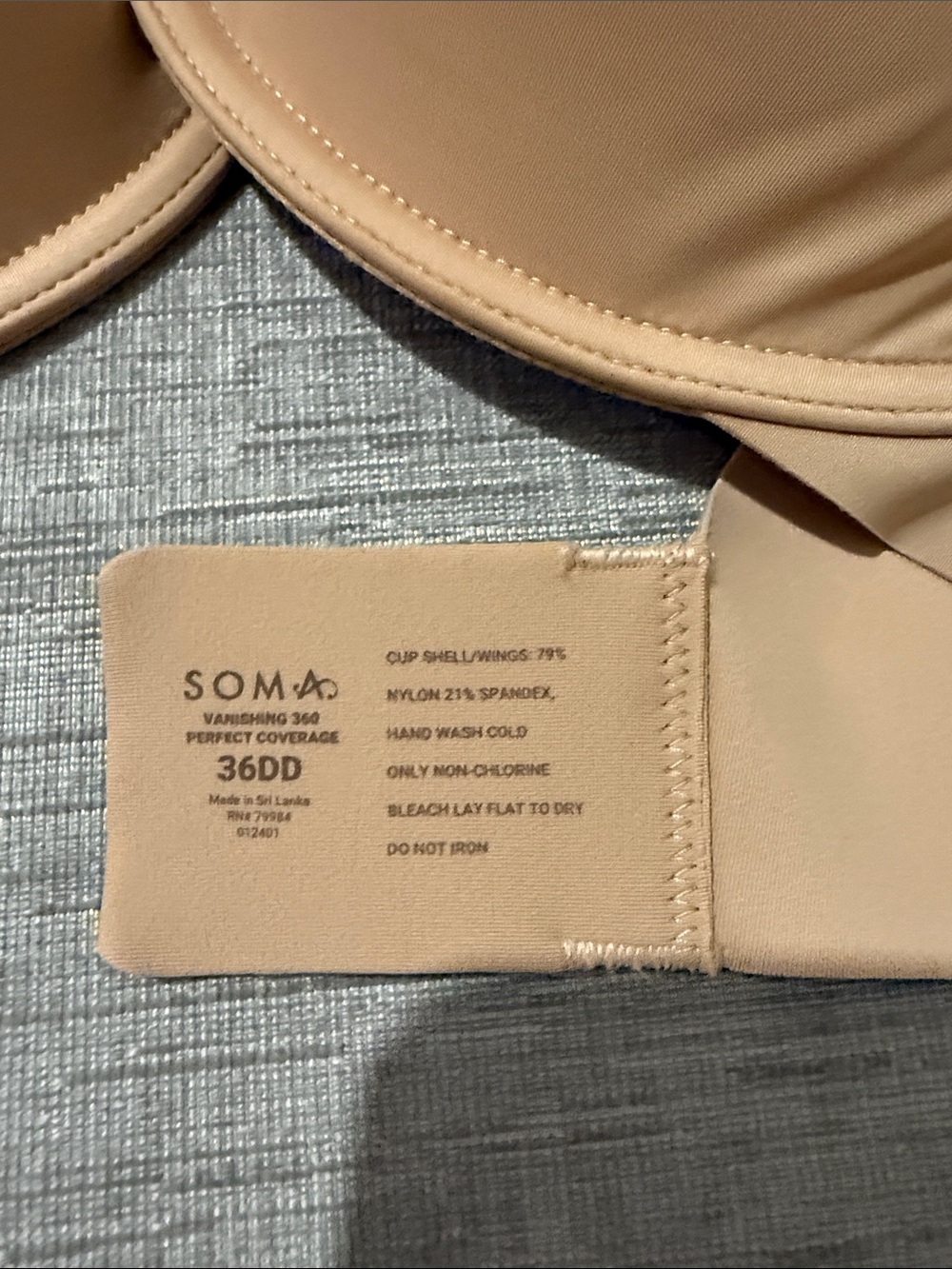 NWT Soma Vanishing 360 Perfect Coverage - Warm Amber  36DD - Picture 5 of 8